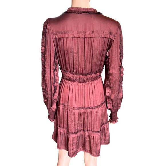 O.P.T. Tianna Ruffle Tiered Rust Mini Dress XL - Picture 6 of 8